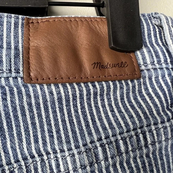 Madewell Women's 9" Mid-Rise Skinny Jeans Size 25 in Blue White Piper Stripe EUC - Picture 6 of 11
